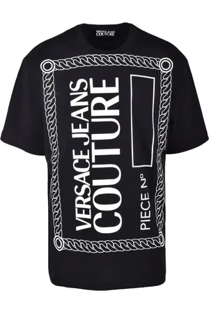 VERSACE Top, Herre, Sort, XS, Bomuld, Bomuldst-shirt med unikt design