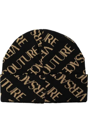 VERSACE Tilbehør, Herre, Sort, ONE SIZE, Uld, Beanie med logo