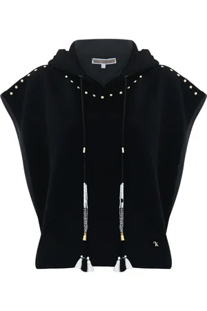 Kocca Sweathshirts & Hoodies, Dame, Sort, S, Bomuld, Metal Detalje To-Farvet Tassel Hoodie