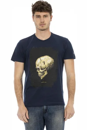 Trussardi Top, Herre, Blå, S, Casual T-shirt med rund hals