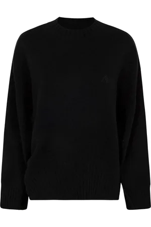 The Attico Strik, Dame, Sort, S, Sort Broderet Sweater Kjole