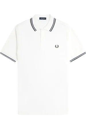 Fred Perry Top, Herre, Hvid, 2XL, Bomuld, Stribet Polo Skjorte Hvid Bomuld Ikonisk