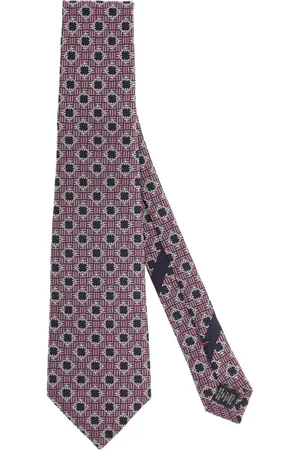 Ermenegildo Zegna Tilbehør, unisex, Lyserød, ONE SIZE, Jacquard Silkeslips
