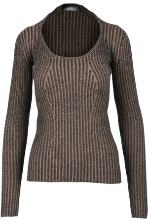 Proenza Schouler Strik, Dame, Brun, M, Bomuld, Sottogiacca Strikblanding Sweater Top