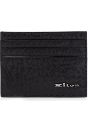 Kiton Tilbehør, Herre, Sort, ONE SIZE, Uld, Stilfuldt Kortholder Pung Sæt Italien