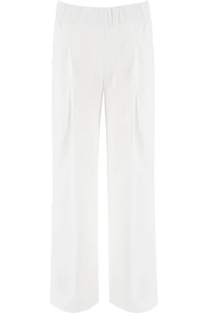 LE TRICOT PERUGIA Bukser, Dame, Hvid, L, Bomuld, Komfort Fit Elastisk Talje Bukser