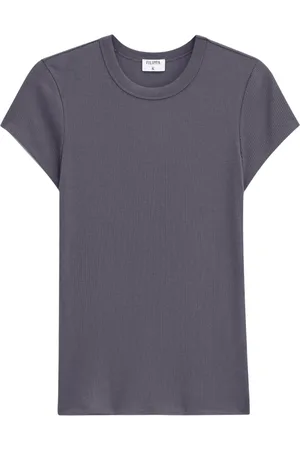 Filippa K Top, Dame, Grå, S, Ribbet T-shirt i Fin Stil