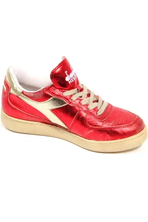 Diadora Sko, Dame, Rød, 36 1/2 EU, Vintage Metallic Basket Low Sko