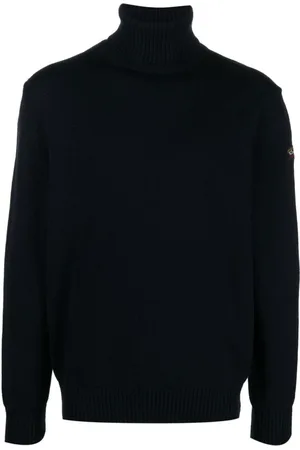 Paul & Shark Strik, Herre, Blå, S, Uld, Blå Uld Turtleneck Sweater