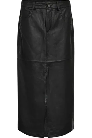 Co`Couture Nederdel, Dame, Sort, M, Læder, Læder Skørt med Slits