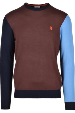 U.S. Polo Assn. Strik, Herre, Brun, M, Uld, Striktrøje med viskoseblanding