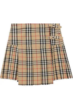 Burberry Nederdel, Dame, , 2XS, Uld, Vintage Check Uld Nederdel