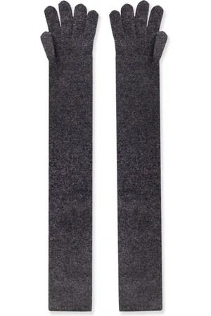 Max Mara Tilbehør, Dame, Grå, ONE SIZE, Kashmir Grå Handsker Sting Detalje