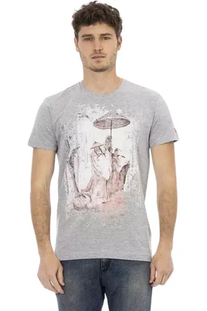 Trussardi Top, Herre, Grå, 2XL, Uld, Grå Stilfuldt T-shirt