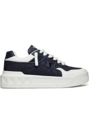 VALENTINO GARAVANI Sko, Herre, Blå, 40 1/2 EU, Uld, Stilfulde Sneakers med Unikt Design