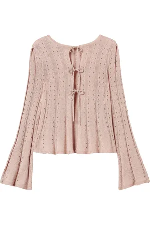 Twin-Set Strik, Dame, Lyserød, S, Sahara Rose Strik Cardigan