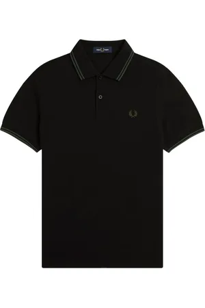 Fred Perry Top, Herre, Sort, M, Bomuld, Stribet Polo Skjorte Sort Bomuld