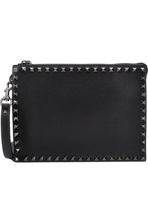 VALENTINO GARAVANI Taske, Herre, Sort, ONE SIZE, Læder, Elegant Læder Clutch Taske