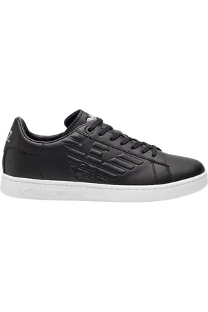 EA7 Sko, Herre, Sort, 38 1/2 EU, Læder, Herresneakers med hævet logo