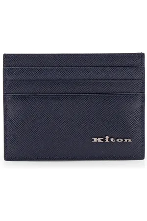 Kiton Tilbehør, Herre, Blå, ONE SIZE, Uld, Stilfuldt Kortholder Pung Sæt Italien
