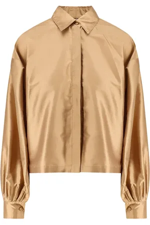 Max Mara Bluser & Skjorter, Dame, Brun, 2XS, Silke Asymmetrisk Nederdel Brun