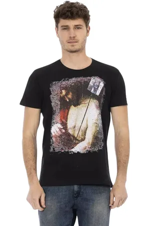 Trussardi Top, Herre, Sort, M, Bomuld, Elegant Designer Tee med korte ærmer