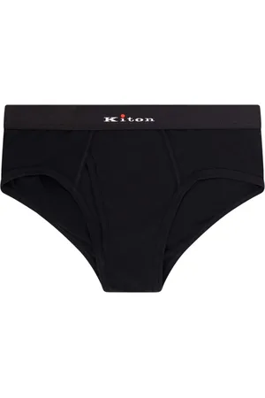 Kiton Undertøj, Herre, Sort, M, Bomuld, Sort undertøj med logoprint