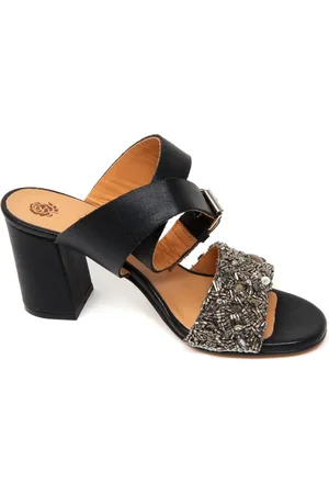 Maliparmi Sko, Dame, Sort, 36 EU, Uld, Vintage Sequin Beaded Sandal Sko