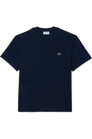 Lacoste Top, Herre, Blå, XL, Bomuld, Klassisk bomuldsstrik T-shirt