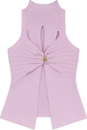 Elisabetta Franchi Top, Dame, Lyserød, XL, High Neck Cut-Out T-shirt