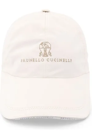 Brunello Cucinelli Tilbehør, Herre, Hvid, L, Bomuld, Hvide hatte med justerbar rem