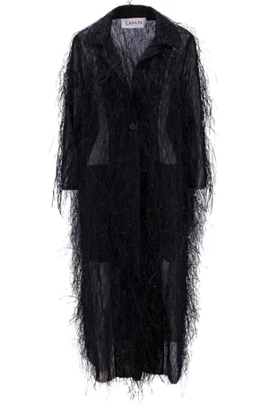 Lanvin Kjole, Dame, Sort, L, Uld, Elegant Silkeblandings Festkjole
