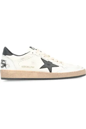 Golden Goose Sko, Dame, Hvid, 40 EU, Læder, Lav-top sneakers med læderdetaljer