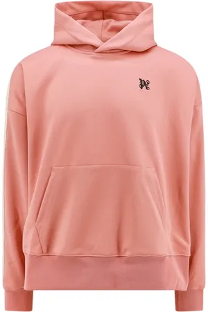 Palm Angels Sweathshirts & Hoodies, Herre, Lyserød, M, Polyester, Lyserød hættetrøje lavet i Italien