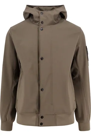 Stone Island Jakke, Herre, Grøn, S, Polyester, Grøn lynlåsjakke med hætte