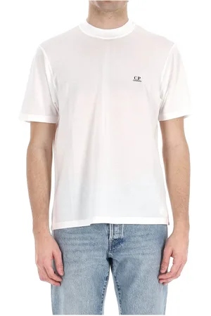 C.P. Company Top, Herre, Hvid, S, Bomuld, Hvid Bomuld T-shirt Crepe Stil