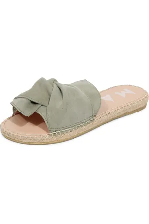 MANEBI Sko, Dame, Grøn, 35 EU, Suede, Suede Knot Slippers Hamptons-Sage