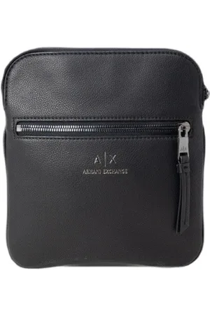 Armani Exchange Taske, Herre, Sort, ONE SIZE, Uld, Sort skuldertaske med lynlås