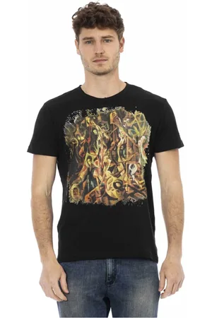 Trussardi Top, Herre, Sort, 2XL, Kortærmet Rund Hals T-shirt