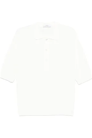 LARDINI Top, Herre, Hvid, S, Uld, Hvid Polo Shirt Stilfuld
