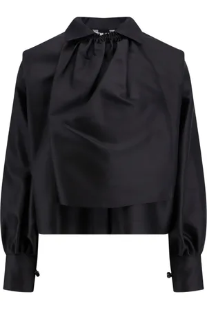 Max Mara Bluser & Skjorter, Dame, Sort, S, Bomuld, Sorte T-shirts og Polos med Jabot