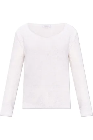 Max Mara Strik, Dame, Hvid, XL, Bomuld, Sweater Palazzi