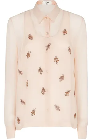 Fendi Bluser & Skjorter, Dame, Lyserød, XS, Langærmet skjorte og top