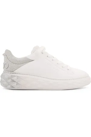 Jimmy Choo Sko, Dame, Hvid, 37 EU, Læder, Hvide Sneakers med præget logo
