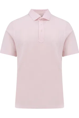 Brunello Cucinelli Top, Herre, Lyserød, 3XL, Bomuld, Polo Shirt med Tre Knapper