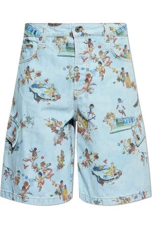 OFF-WHITE Shorts, Herre, Blå, W30, Bomuld, Trykte shorts