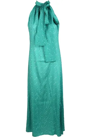 Giulia N Couture Kjole, Dame, Grøn, M, Polyester, Elegant Kvinders Kjole Polyester