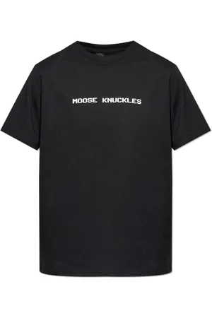 Moose Knuckles Top, Herre, Sort, XS, Bomuld, T-shirt med logo
