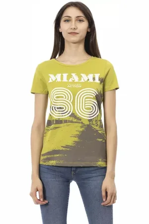 Trussardi Top, Dame, Grøn, 2XL, Uld, Stilfuldt Grønt Kortærmet T-Shirt
