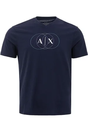Armani Exchange Top, Herre, Blå, M, Bomuld, Blå Bomuld T-Shirt Klassisk Crew Neck